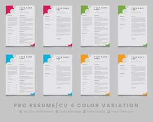 Modern minimalist resume cv design templates