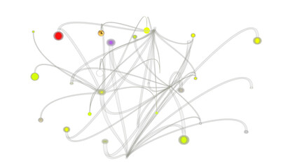 Futuristic geometric double data flow background with connecting dots and lines. Abstract digital