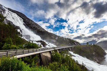 Giant Langfossen waterfall