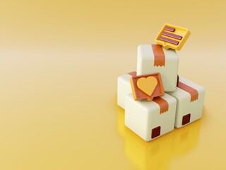 3d illustration give review and comment on the delivery service, perfect for illustration or background