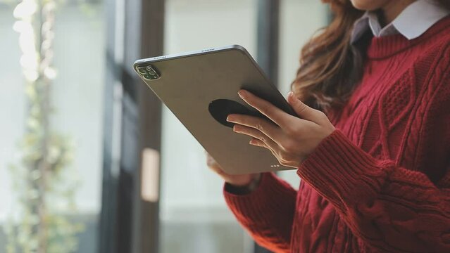 Businessman working with smart phone and laptop and digital tablet computer in office with digital marketing media in virtual icon