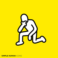 Fototapeta premium シンプルな人間のアイコンシリーズ 「調べる人」