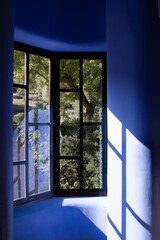 window in the blue room