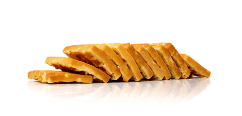 Belgian Waffle Stack Isolated, Square Waffled Cookie, Soft Golden Belgian Waffles, Wafer Biscuit Breakfast
