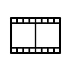 Film icon for movie, video or multimedia in black outline style