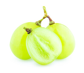 fresh green grape isolated on white background