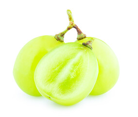 fresh green grape isolated on white background