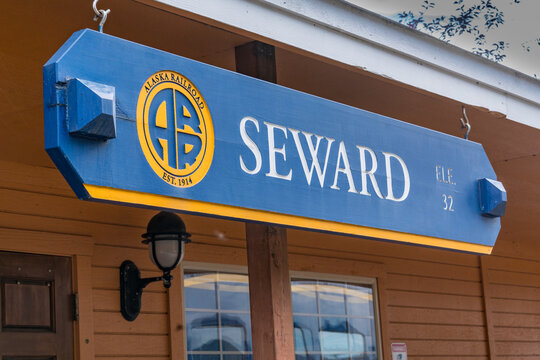 Seward  Alaska Train Station Sign