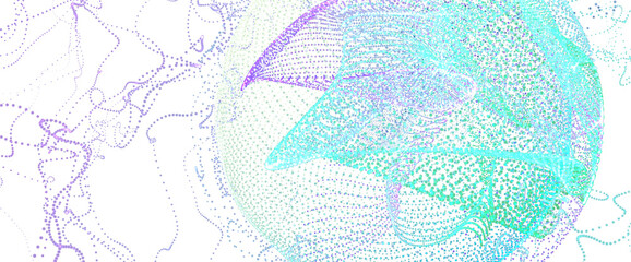 Abstract digital connection dots and lines. Technology background. Network connection structure. Plexus effect. 3d