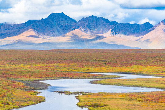 Mountains and tundra of the Alaska Range