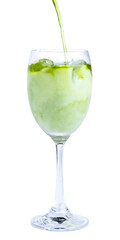 green tea milk isolated on white background