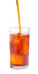 Ice tea milk isolated on white background