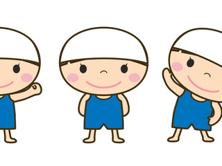 水泳・体操をする女の子
