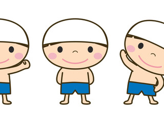 水泳・体操をする男の子
