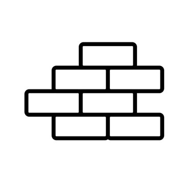 Bricks making a wall icon with white background