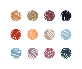 Marker or pen doodle balls. Texture elements