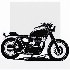 silhouette classic motocycle on white bavkgroundhigh quality illustration