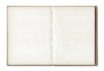 Vintage blank open notebook
