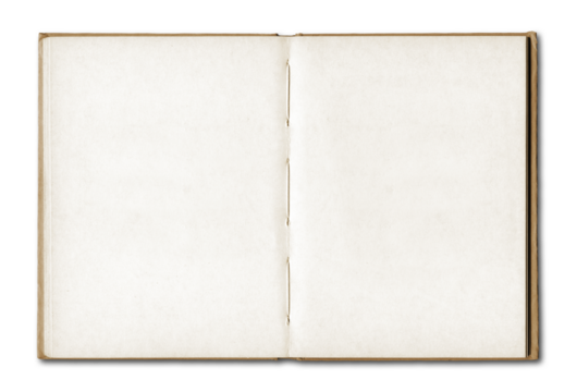 Vintage blank open notebook