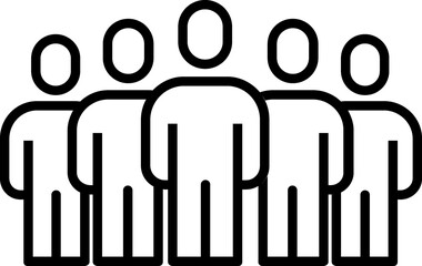 Business teamwork, people group line icon