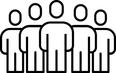 Business teamwork, people group line icon