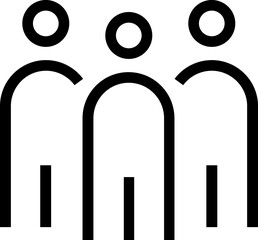 Business teamwork, people group line icon