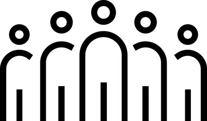 Business teamwork, people group line icon