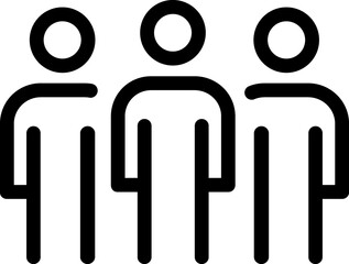 Business teamwork, people group line icon