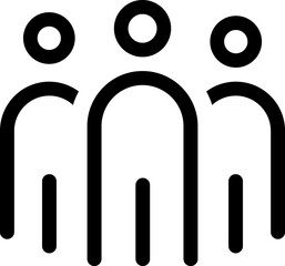 Business teamwork, people group line icon
