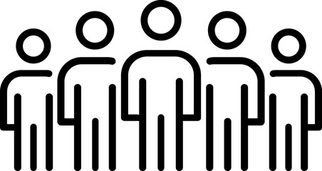 Business teamwork, people group line icon