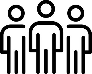 Business teamwork, people group line icon
