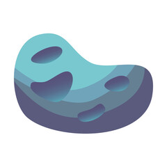 Space stone cartoon vector illustration. Colorful asteroid. Space, planet, crater, game concept