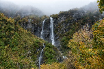 waterfall in the mountains