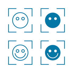 Simple Face Recognition Symbol Icon Set