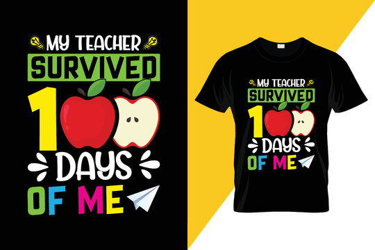 100 Days Of School T-shirt Design 