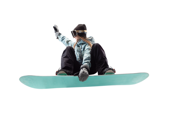 Snowboarder girl isolated