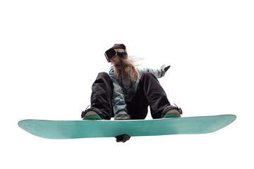 Snowboarder girl isolated