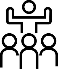 Business teamwork, people group line icon