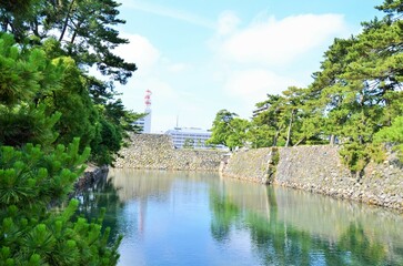 高松城 石垣とお堀