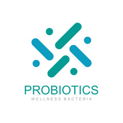 Probiotics bacteria logo design. Healthy nutrition ingredient for therapeutic