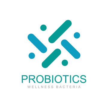 Probiotics bacteria logo design. Healthy nutrition ingredient for therapeutic
