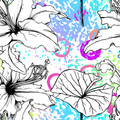 Artistic Floral Seamless Pattern. Vector print