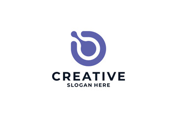 Fototapeta premium Letter O logo design combine with dot, connection, molecule, connection concept.