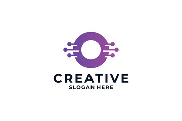 Creative letter O logo design combination with abstract concept.