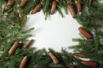 Merry Christmas and Happy New Year. A New Year's background with New Year decorations. New Year's card.