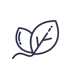 Natural tree branch leaf monochrome icon vector