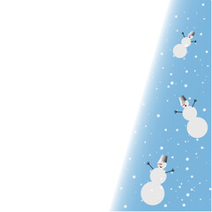 Snowmen and falling snow for the new year