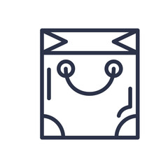 Paper bag for carry product monochrome icon vector