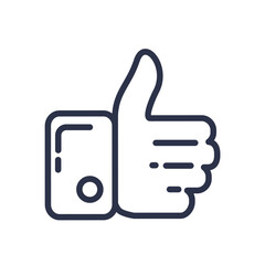 Like thumb up social media application icon vector