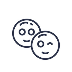 Smiley smiling and wink happy emotion icon vector